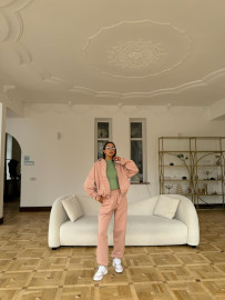 Demi-set zip “dusty rose”