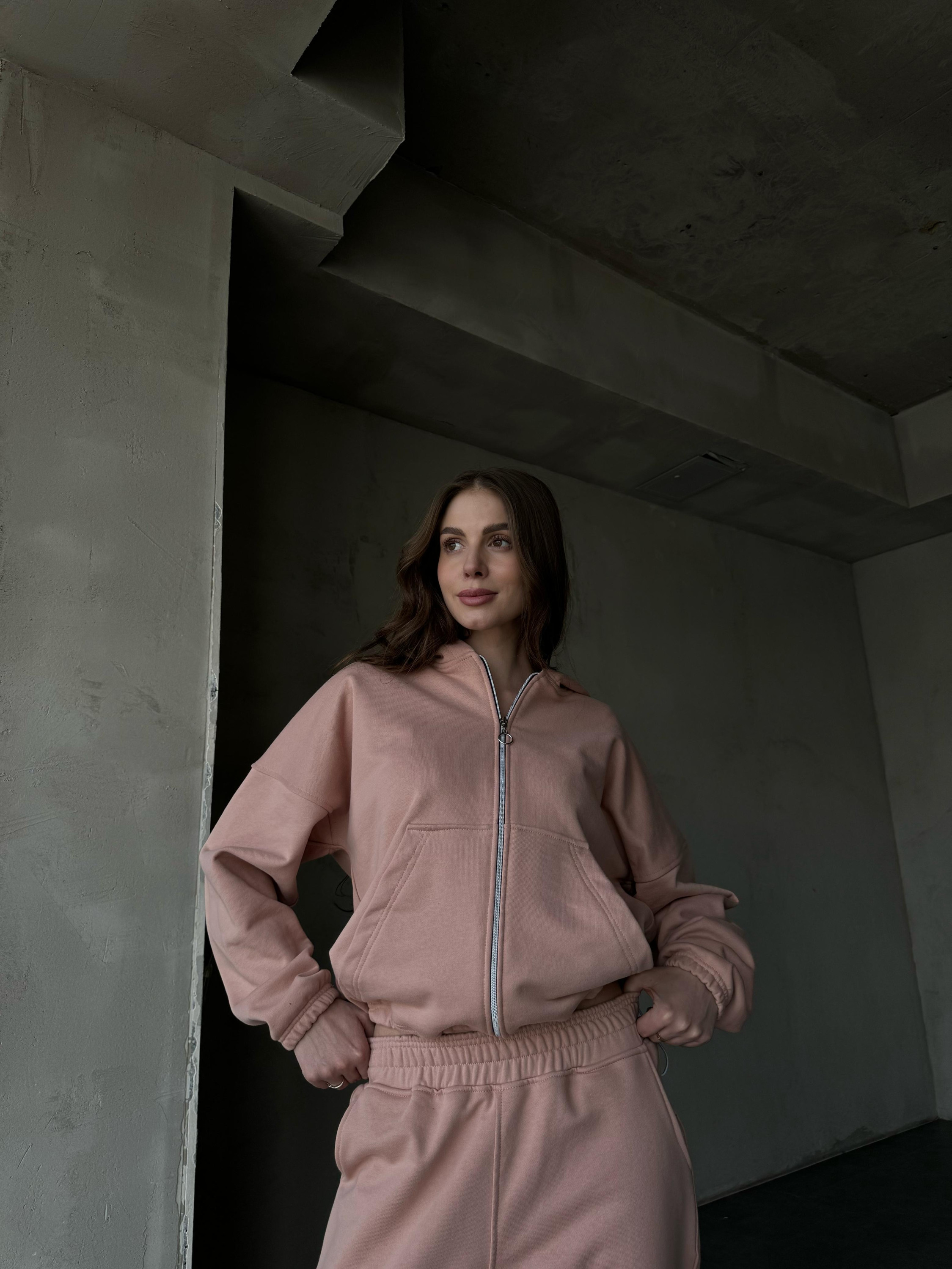 Demi-set zip “dusty rose”