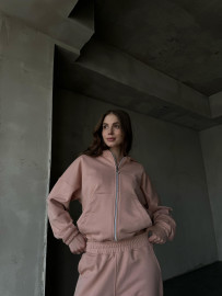 Demi-set zip “dusty rose”