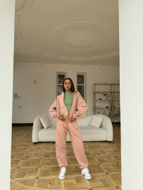 Demi-set zip “dusty rose”