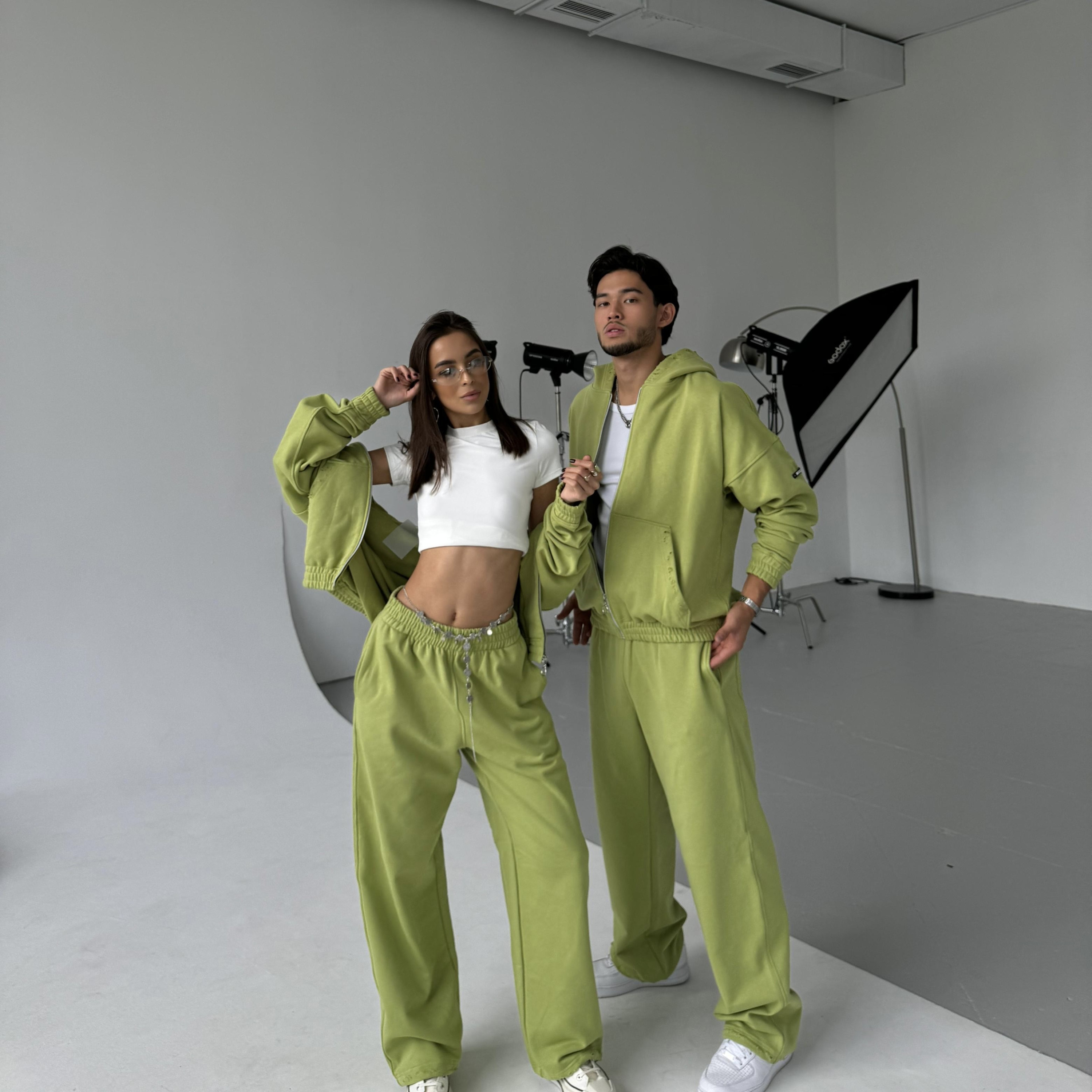 Demi-set zip “green vintage”