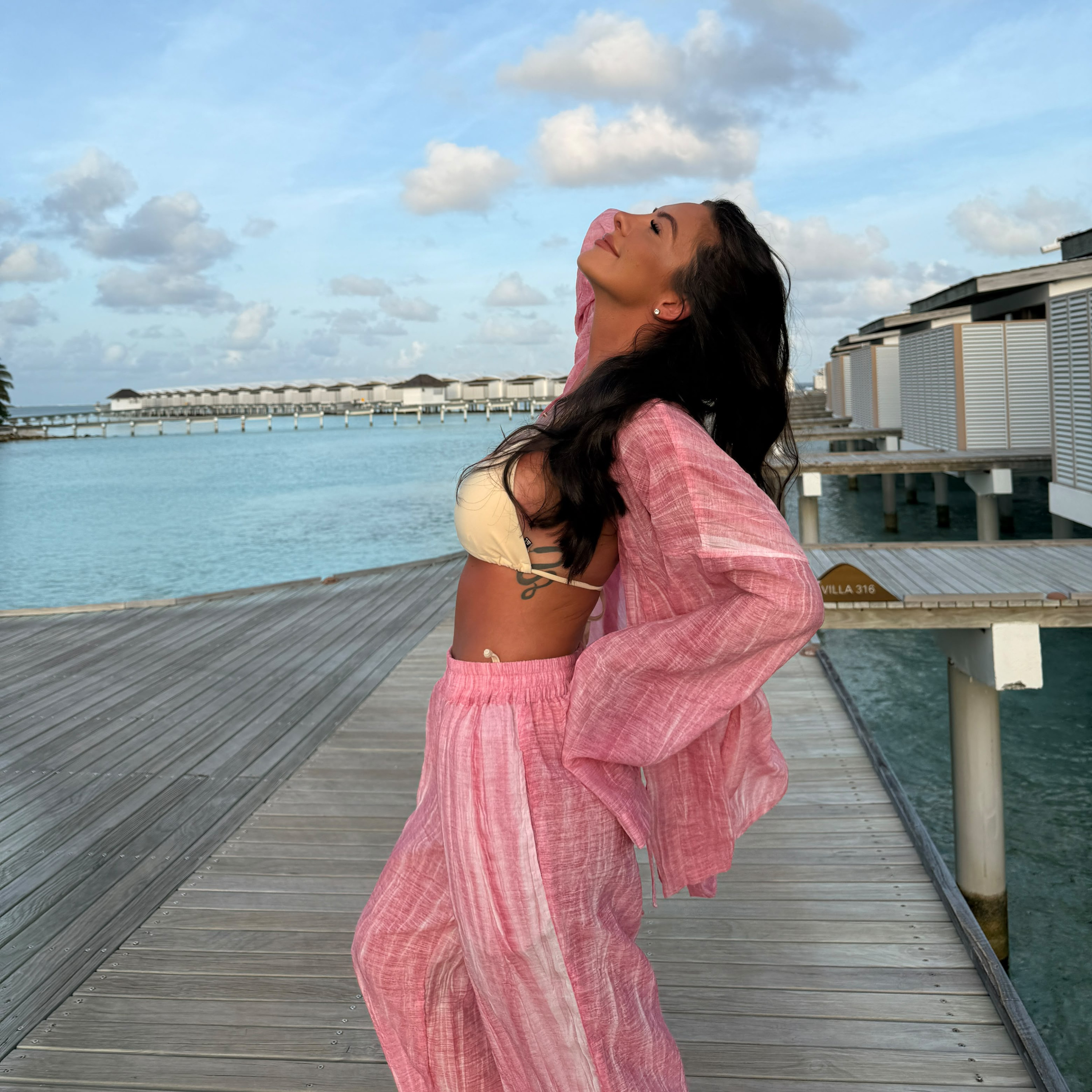 dopamine pink kimono set