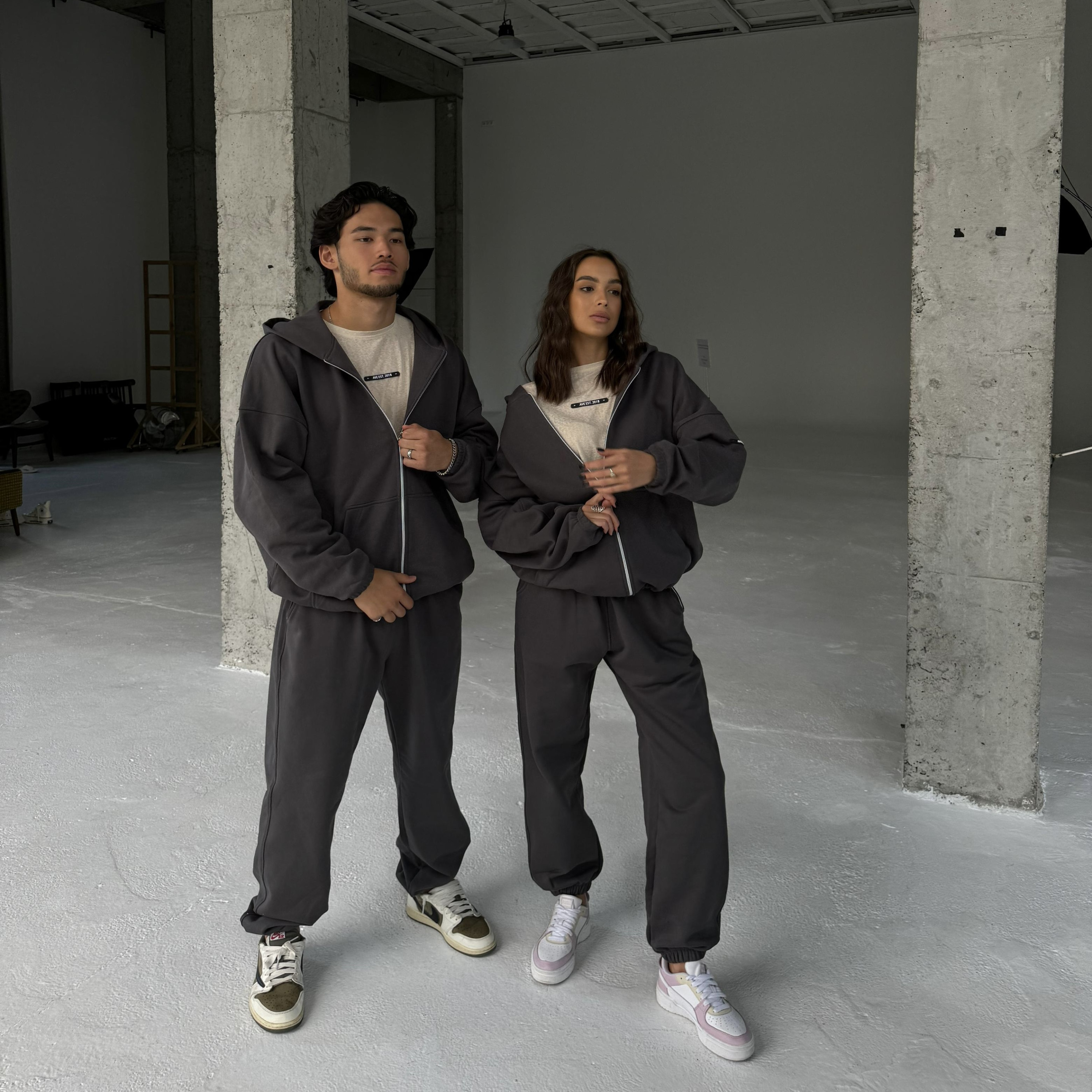 Demi-set zip “light-graphite”