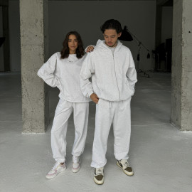 Demi-set zip hoodie “melange”