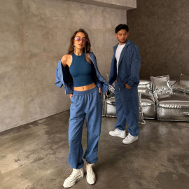 soft blue velour set