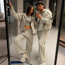 silver gray anorak set