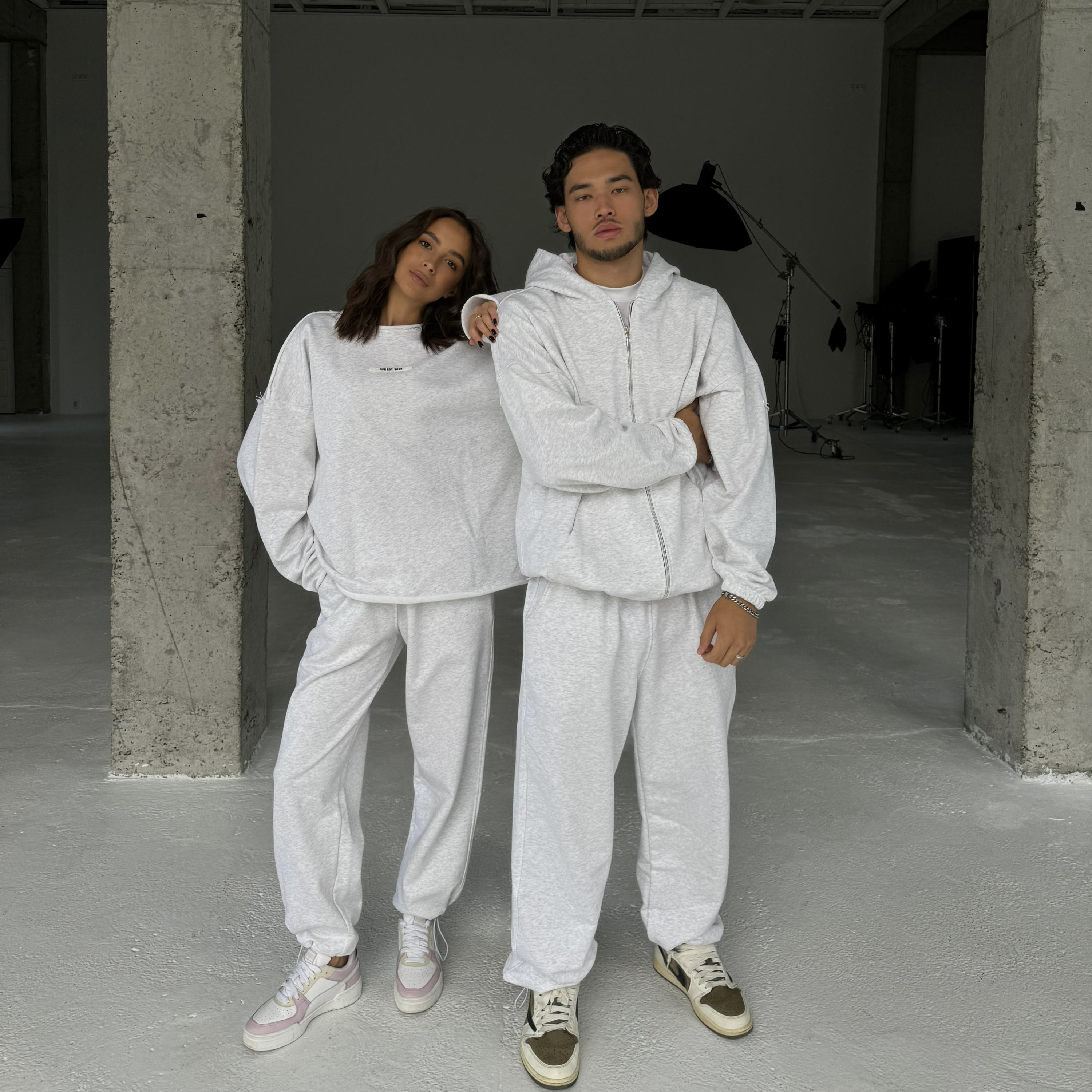 Demi-set zip hoodie “melange”