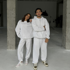 Demi-set zip hoodie “melange”