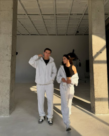 Demi-set zip hoodie “melange”