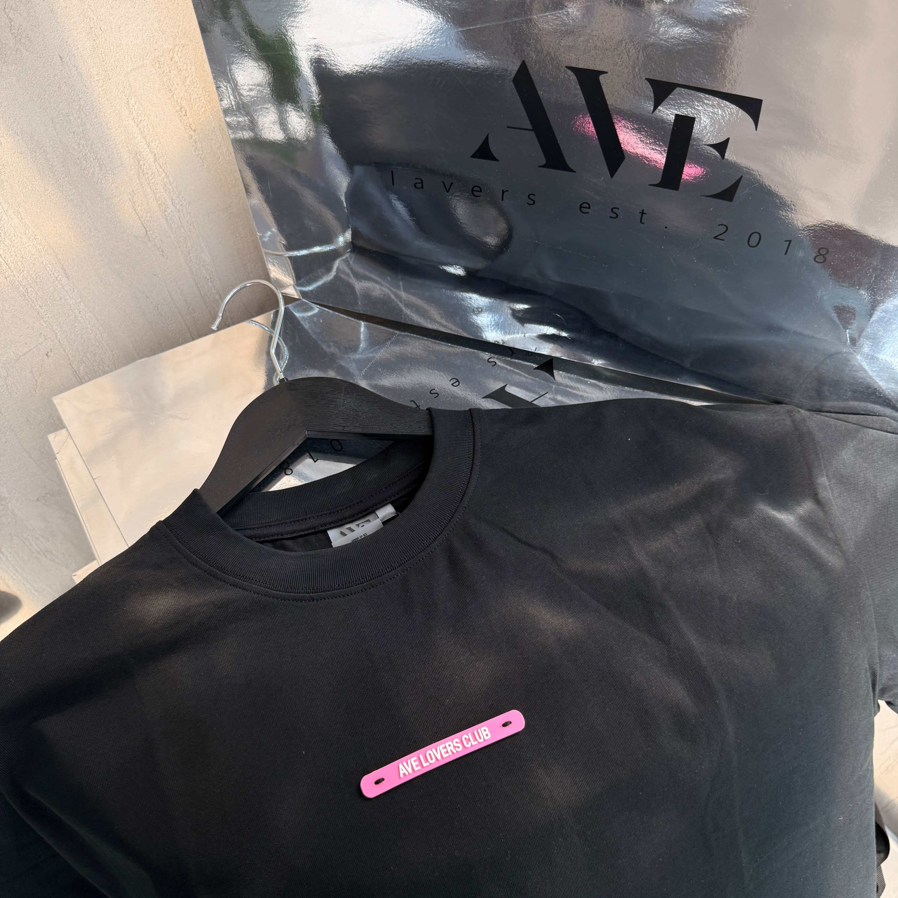 black t-shirt