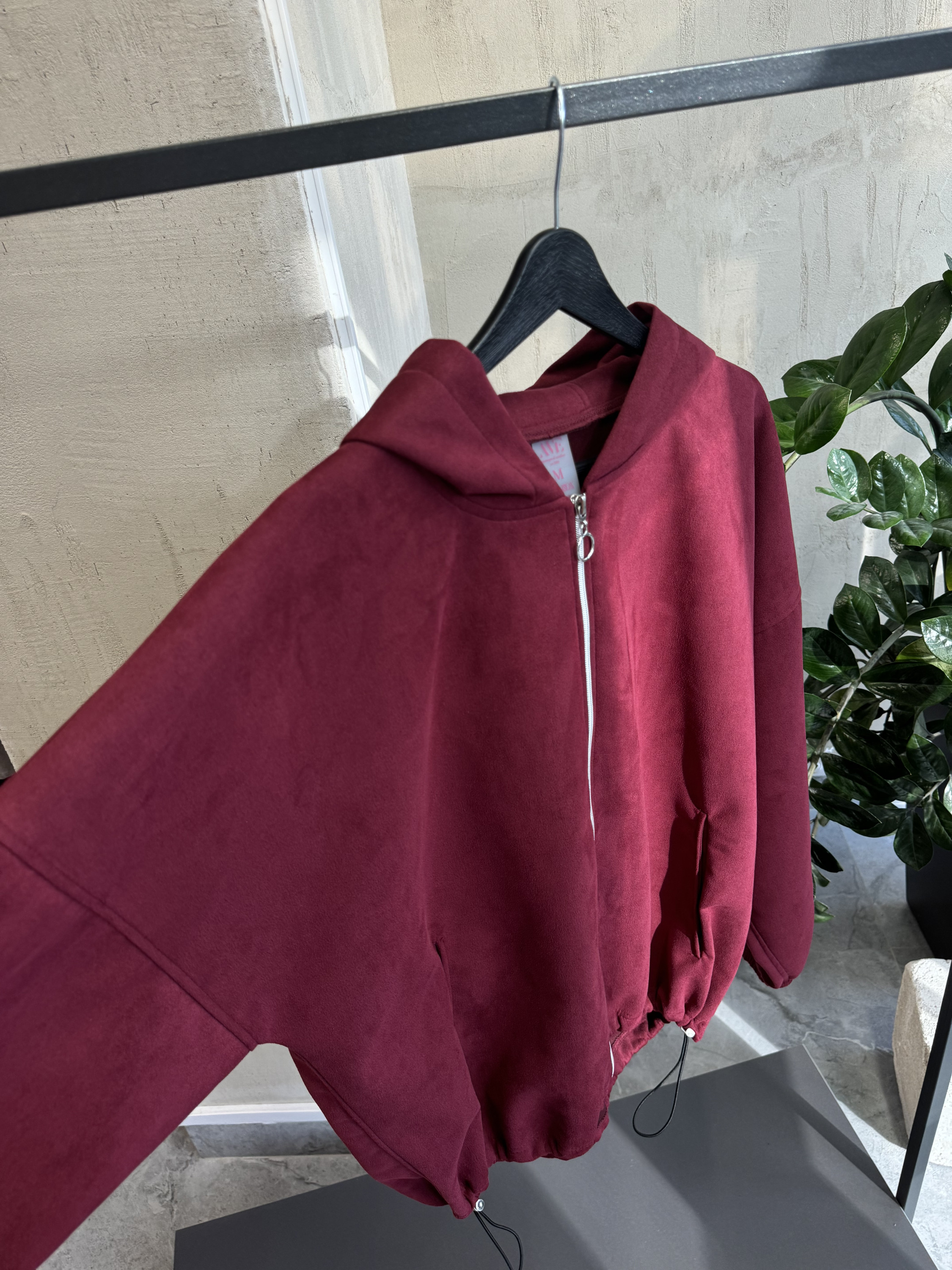 Butterfly bordo zip hoodie