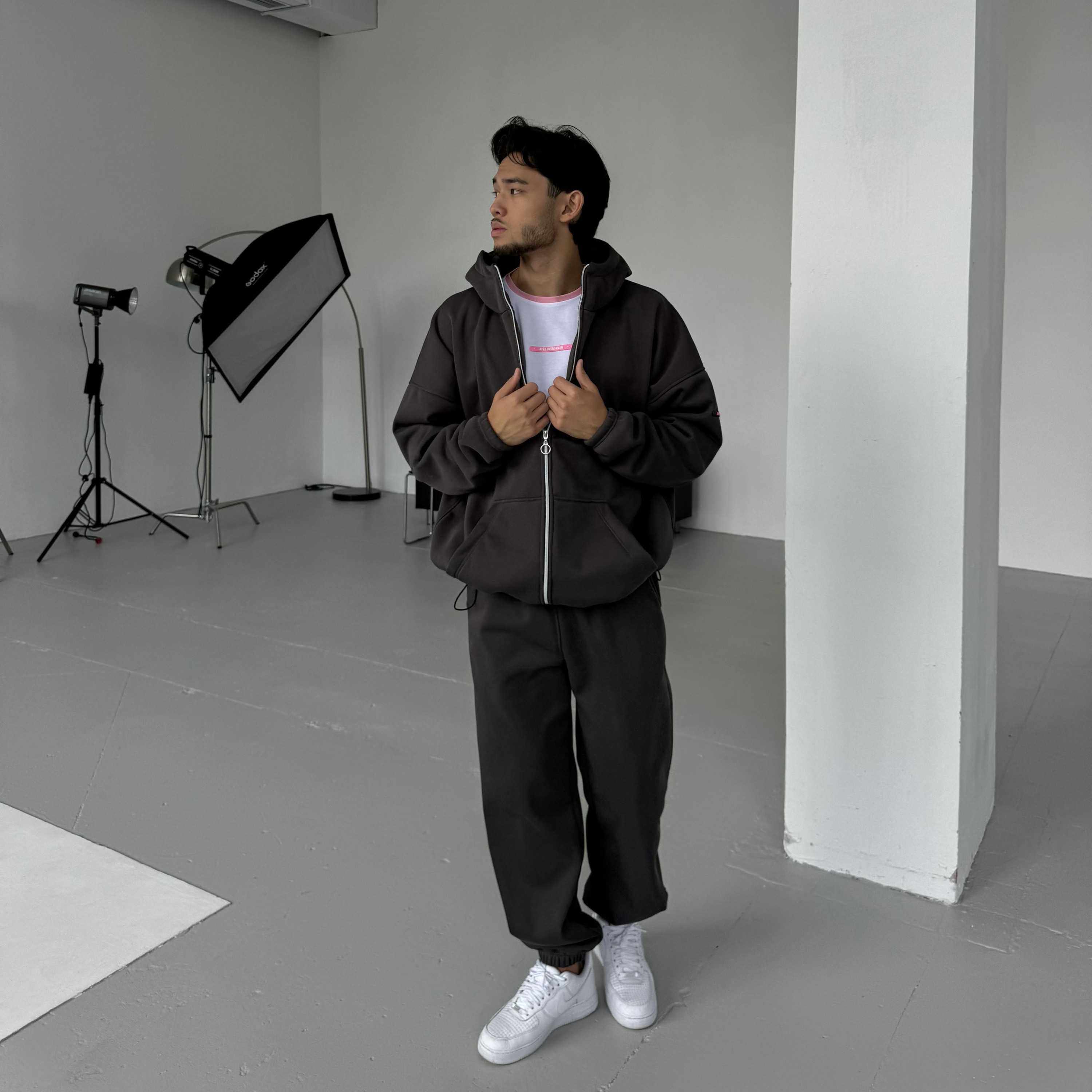 GRAPHITE warm zip set