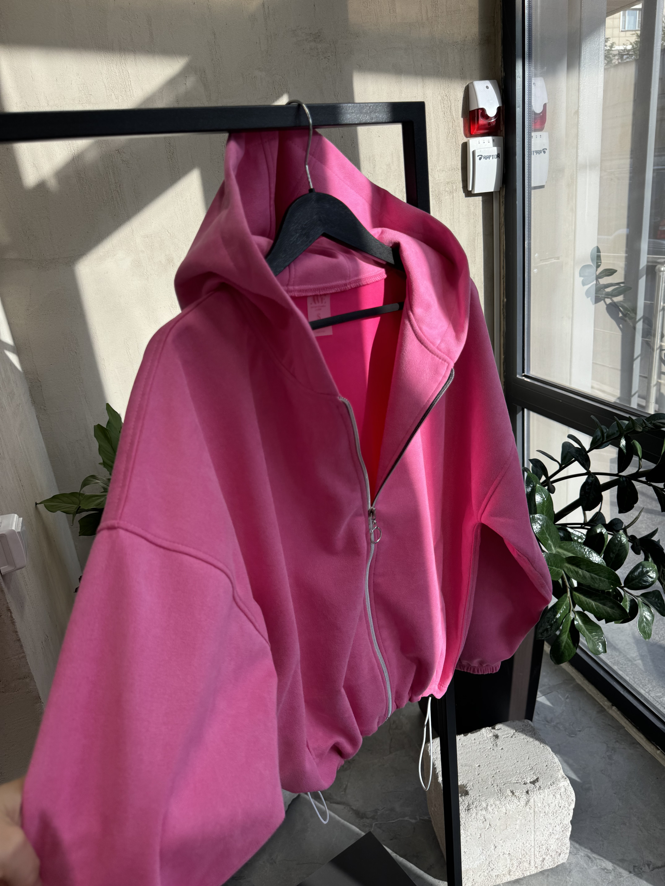 Butterfly pink zip hoodie