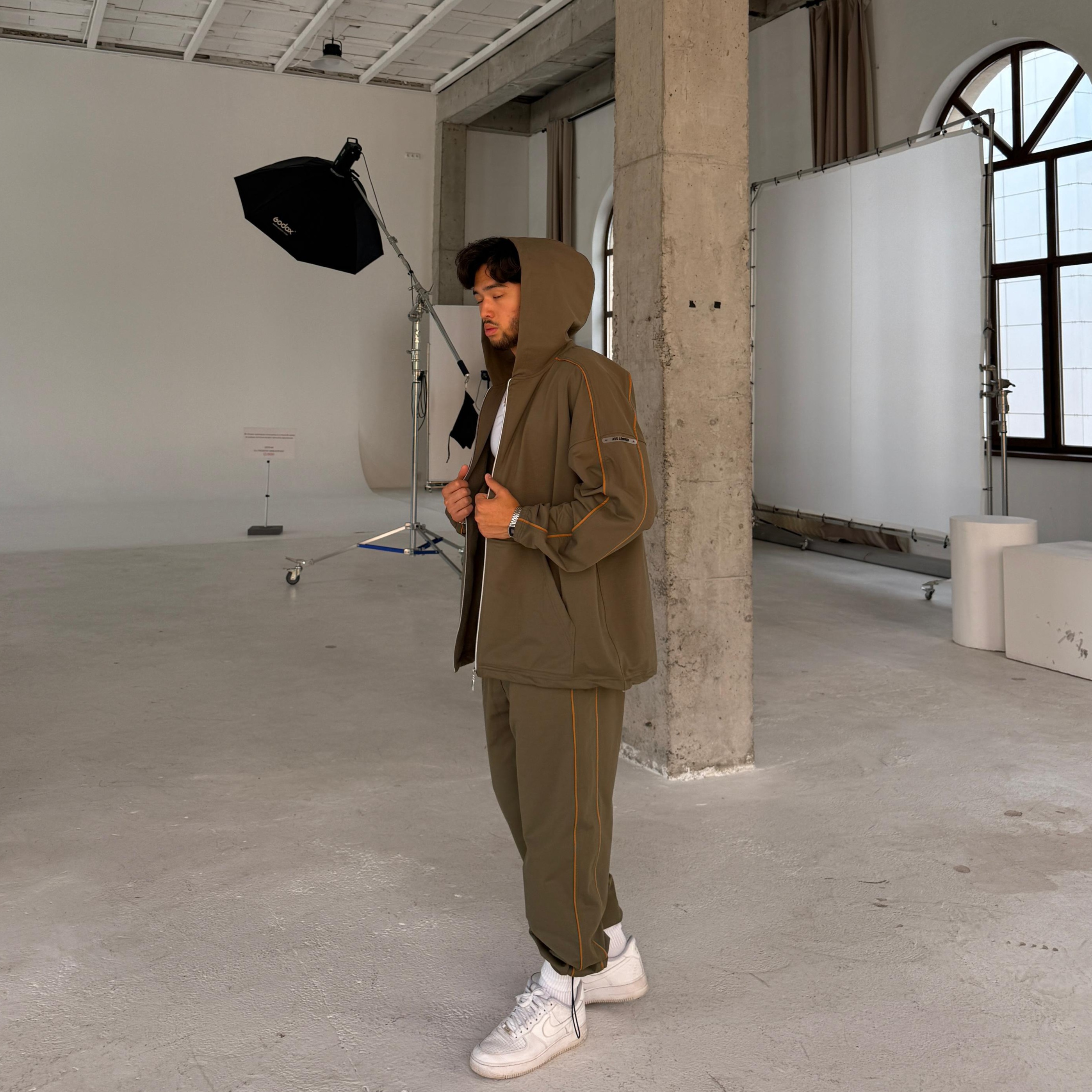 dark olive anorak set