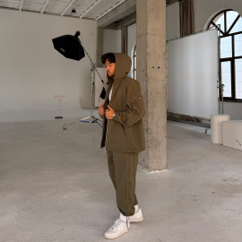dark olive anorak set