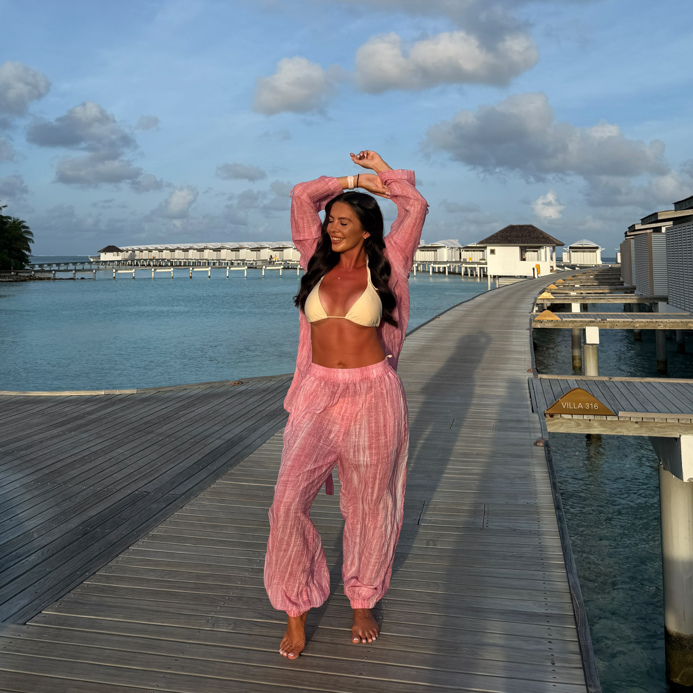 dopamine pink kimono set