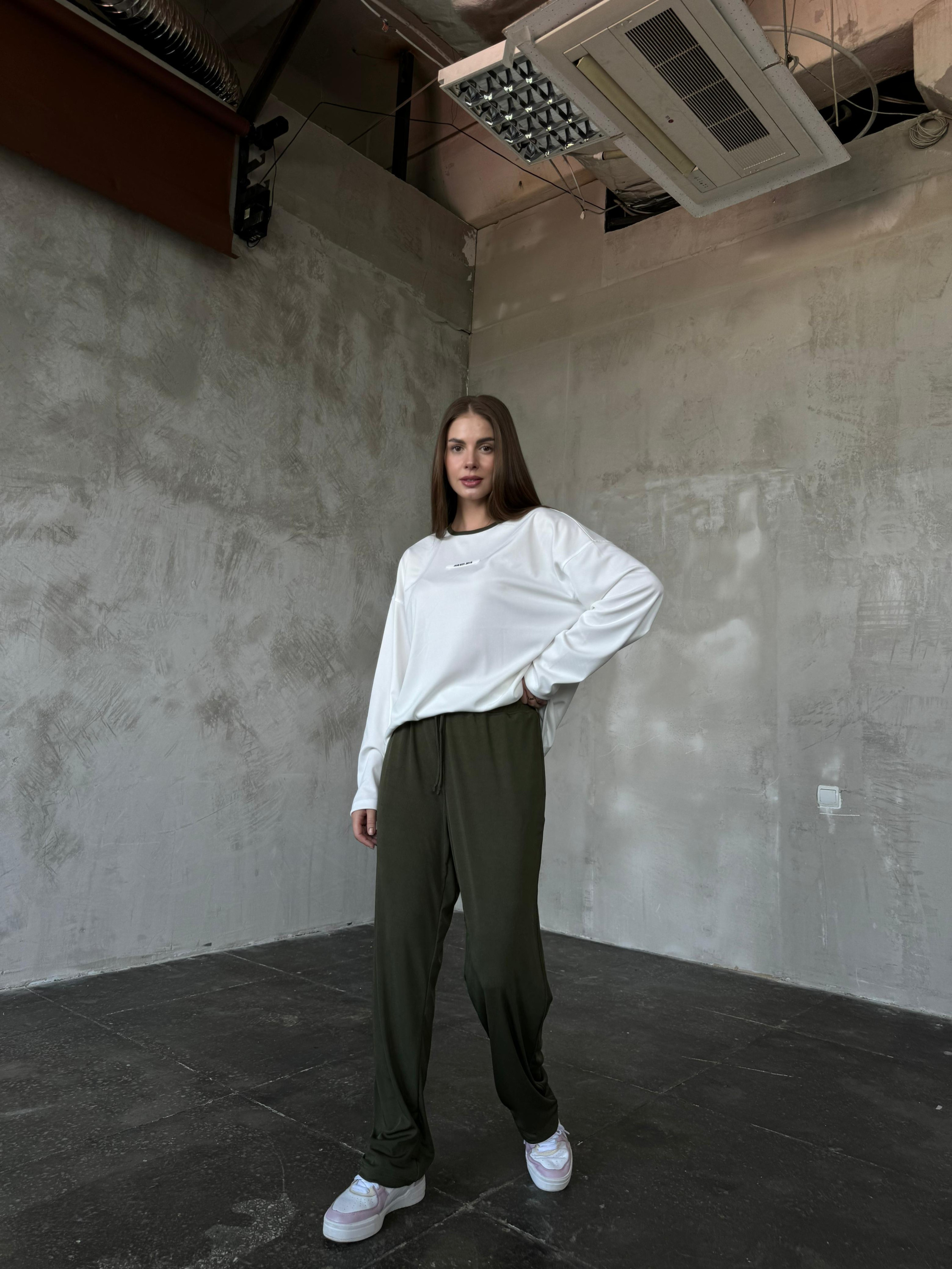 White khaki set lapsha viskoza