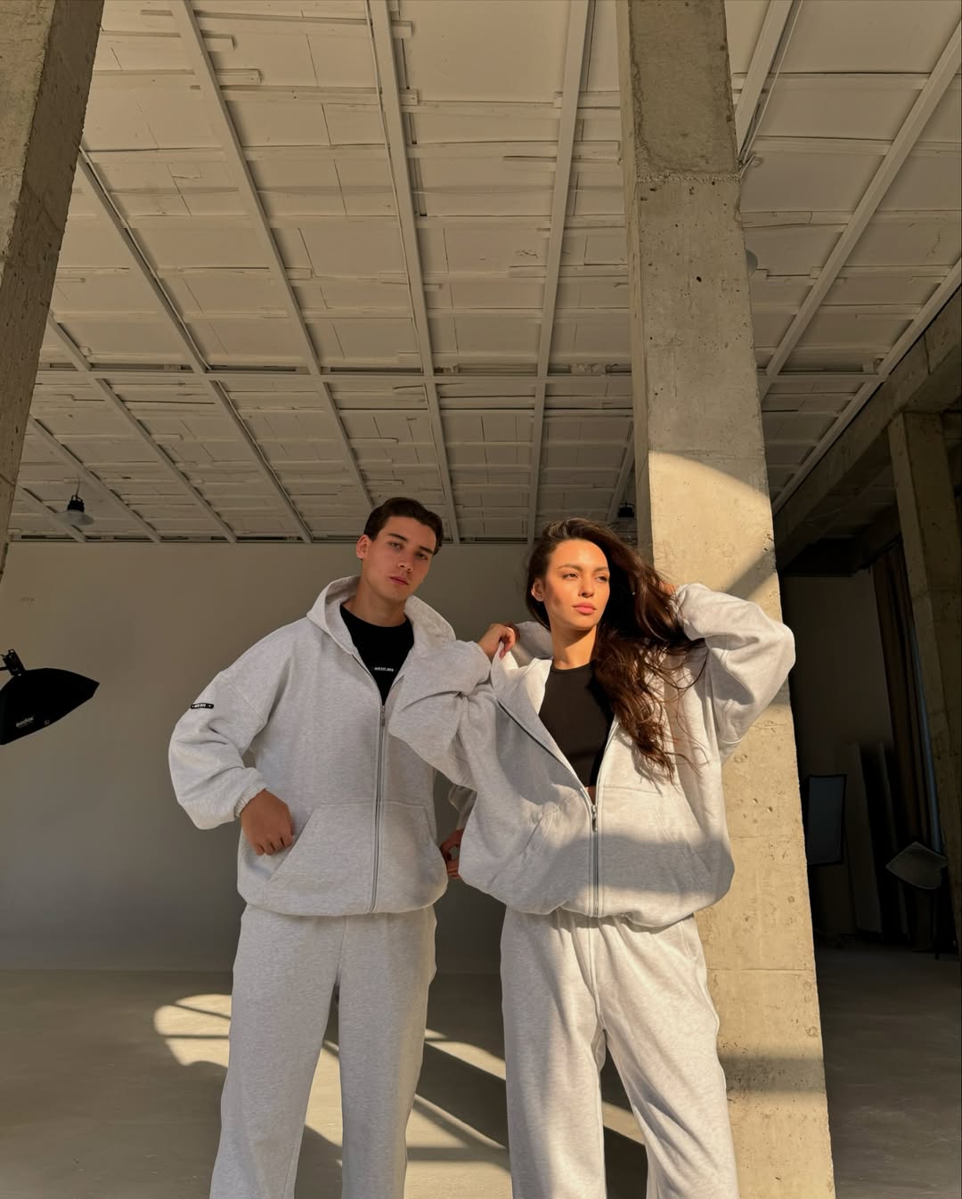 Demi-set zip hoodie “melange”