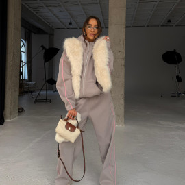 pinky moon warm zip set