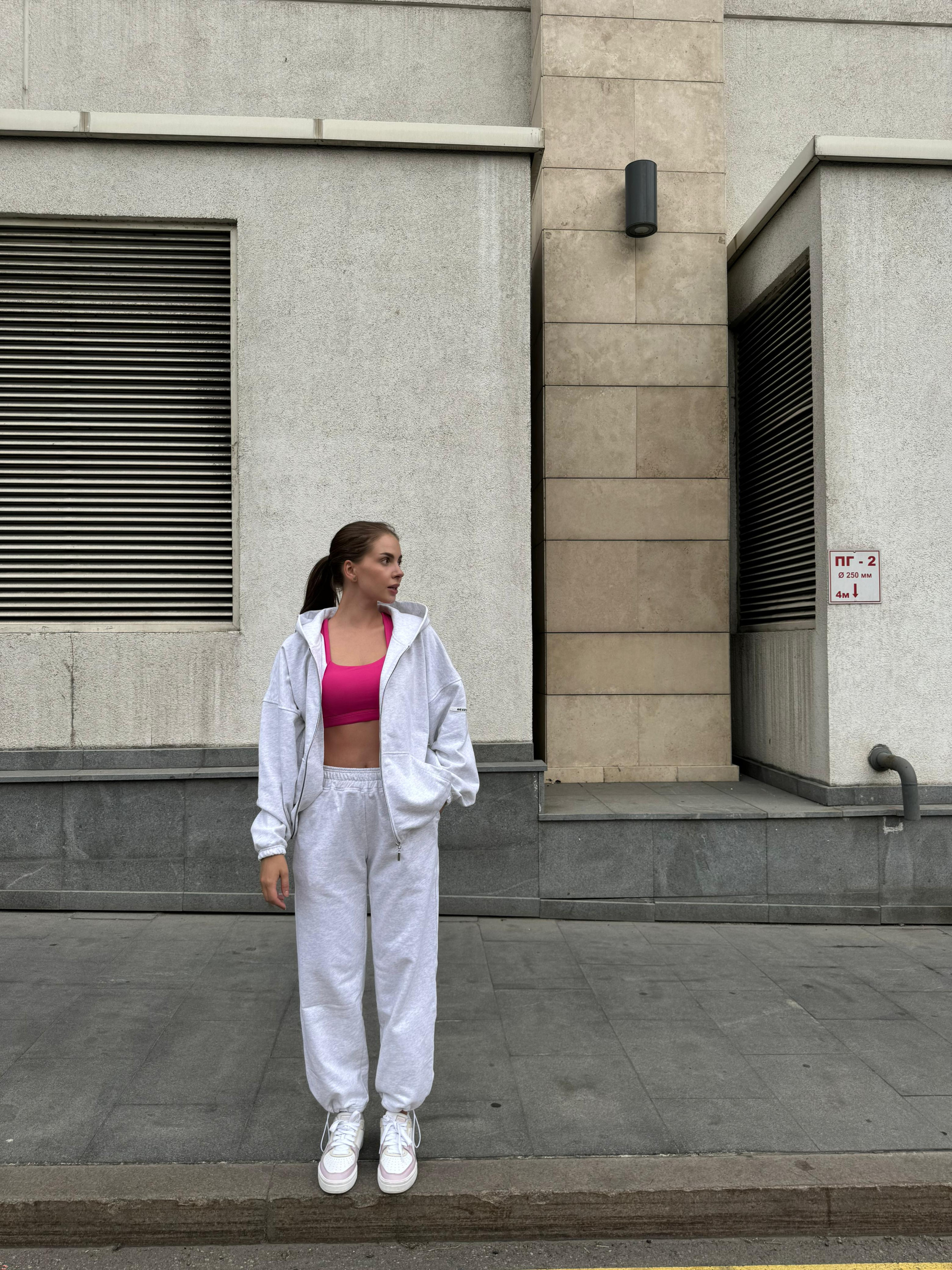 Demi-set zip hoodie “melange”