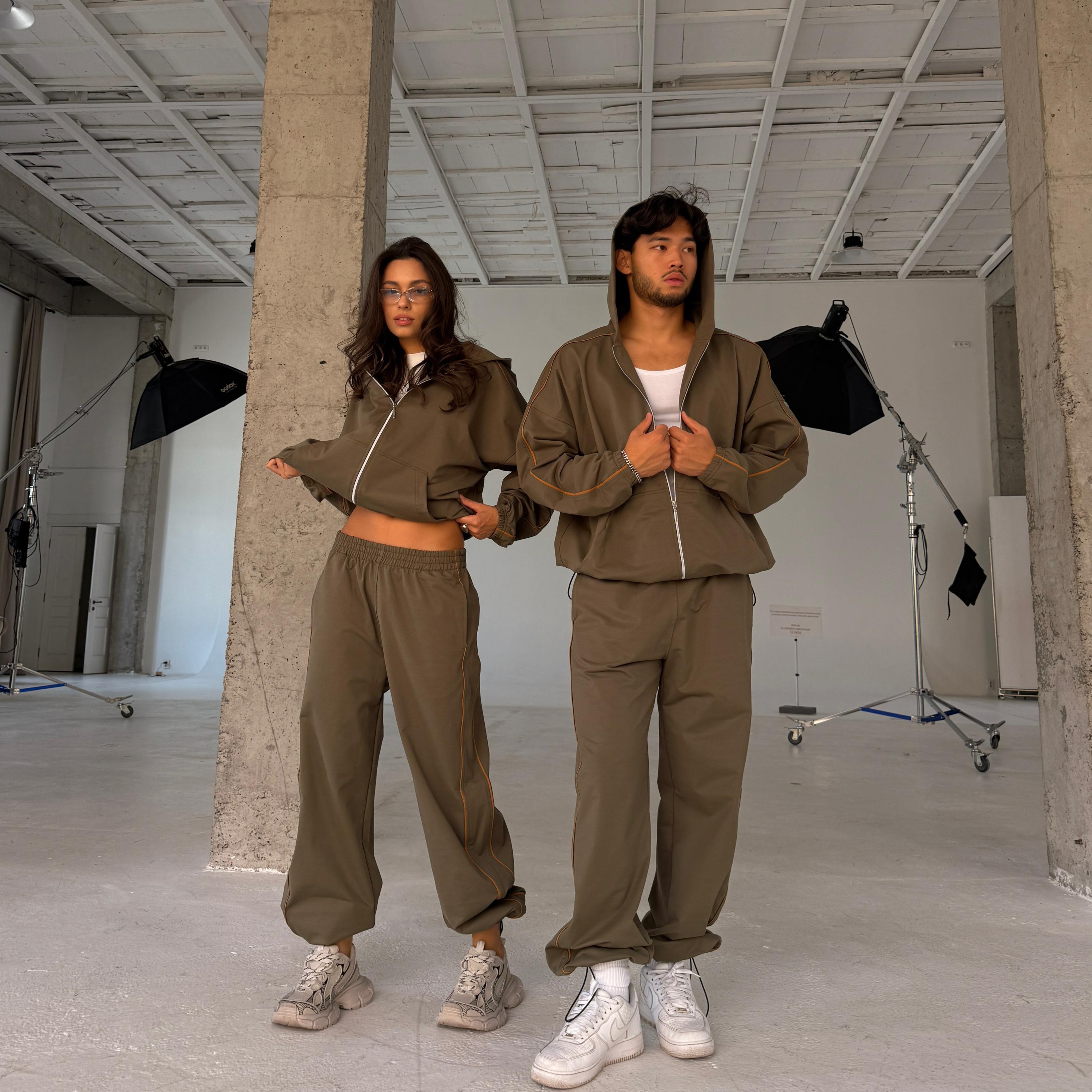 dark olive anorak set