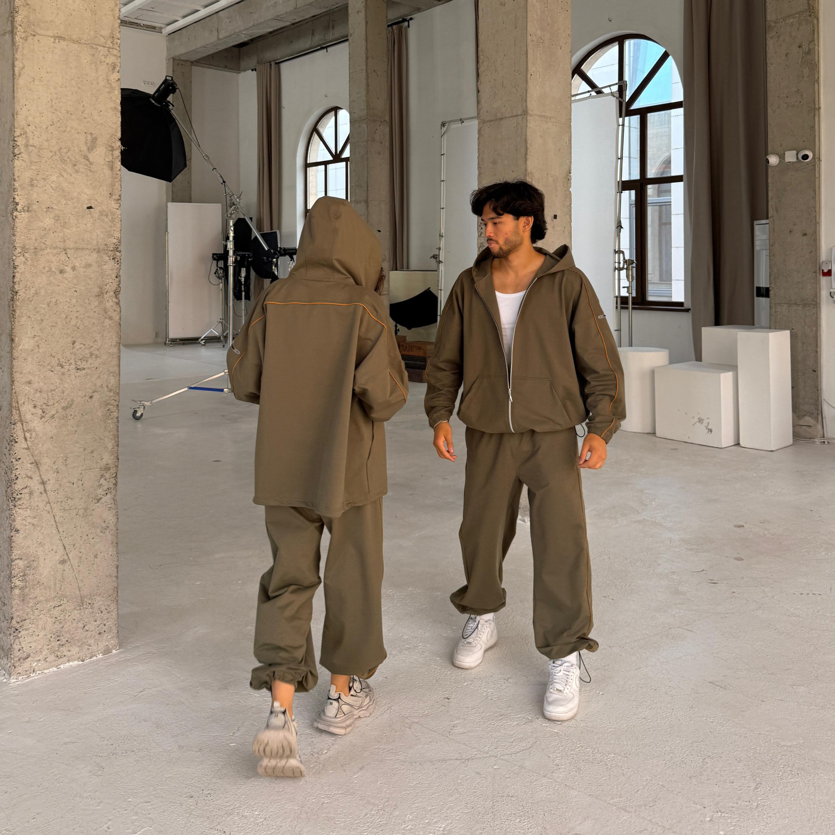 dark olive anorak set