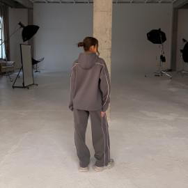 anthracite pink warm zip set