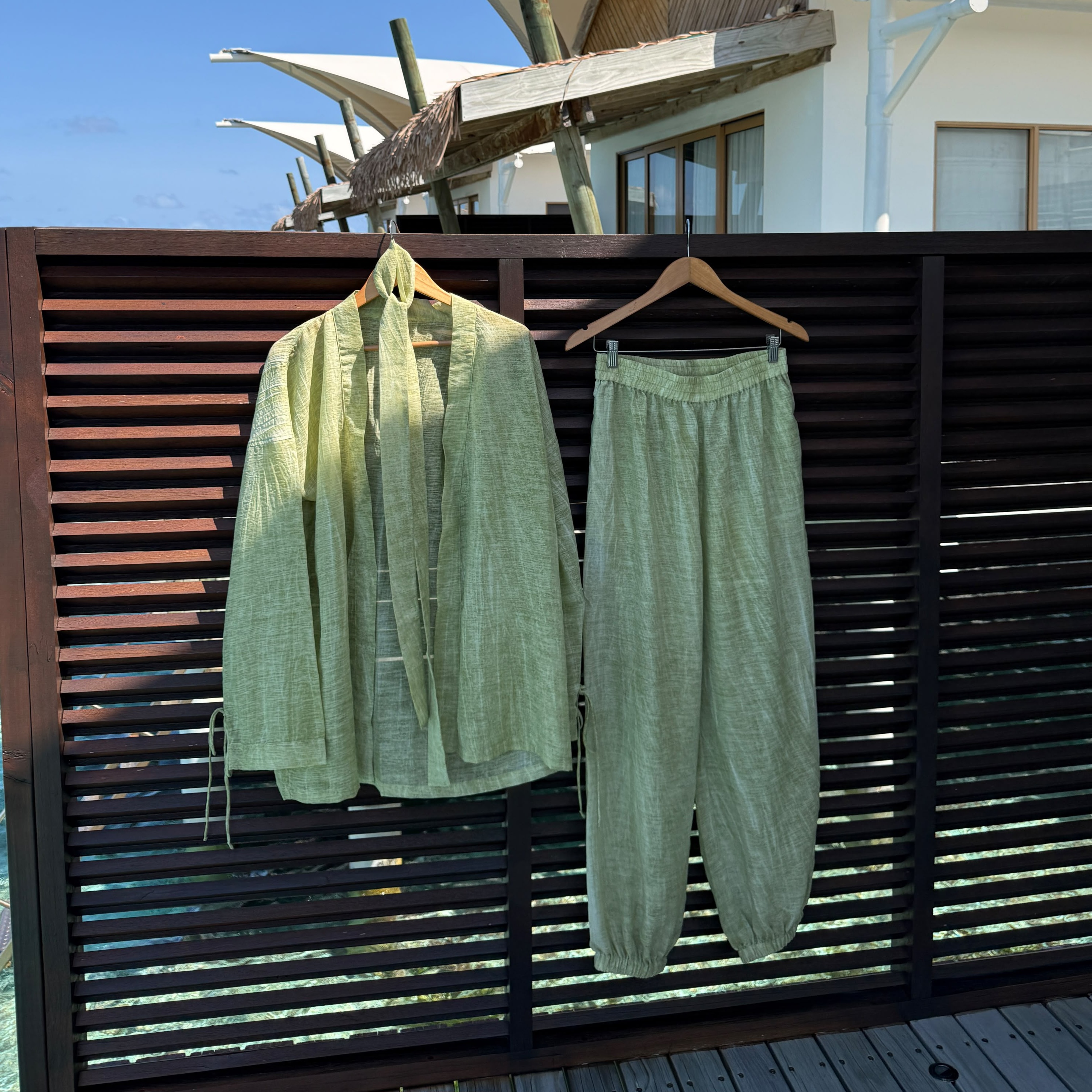 dopamin green kimono set