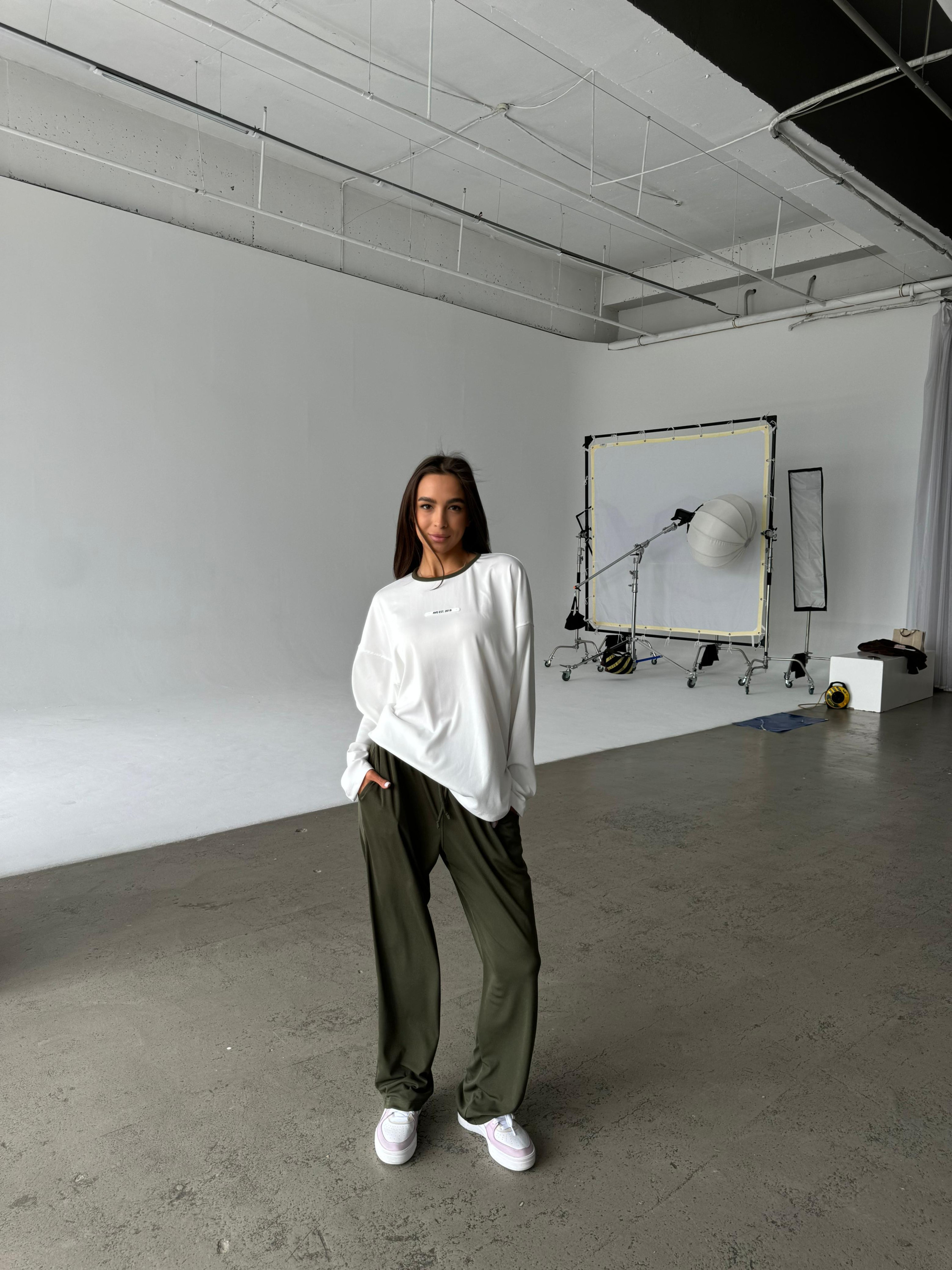 White khaki set lapsha viskoza