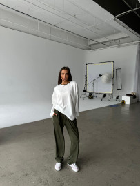 White khaki set lapsha viskoza