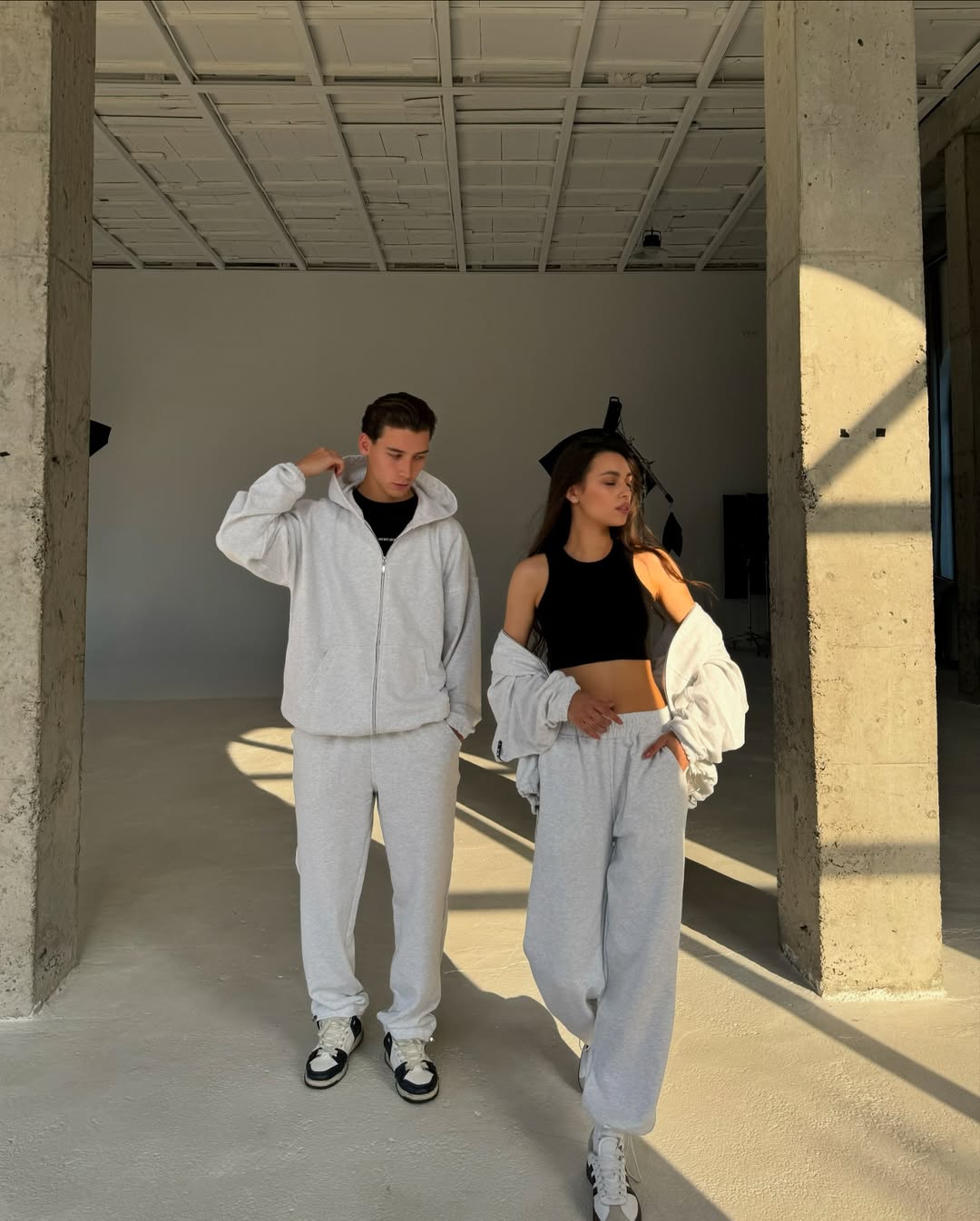 Demi-set zip hoodie “melange”