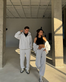 Demi-set zip hoodie “melange”