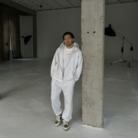 Demi-set zip hoodie “melange”