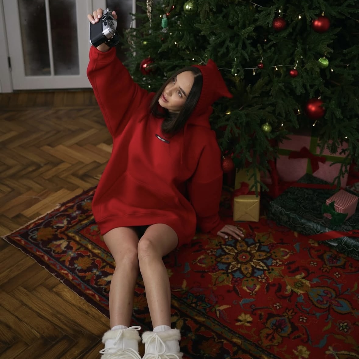 CHRISTMAS RED warm hoodie