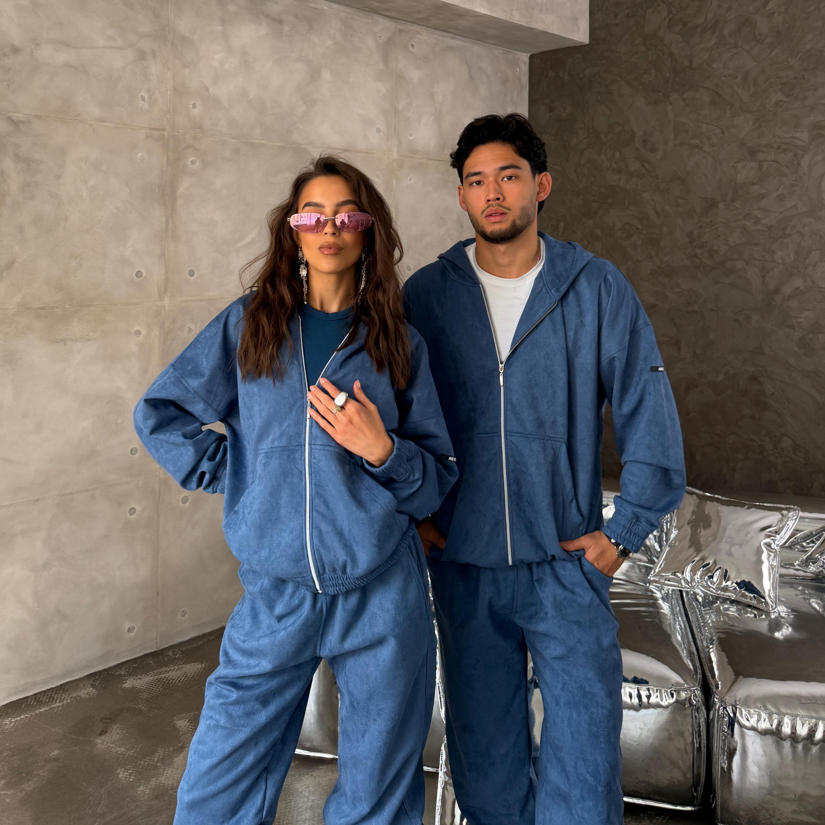 soft blue velour set