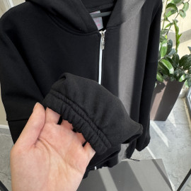Demi-zip hoodie “black”