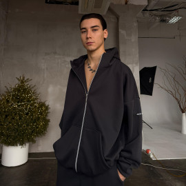 dark graphite warm zip set