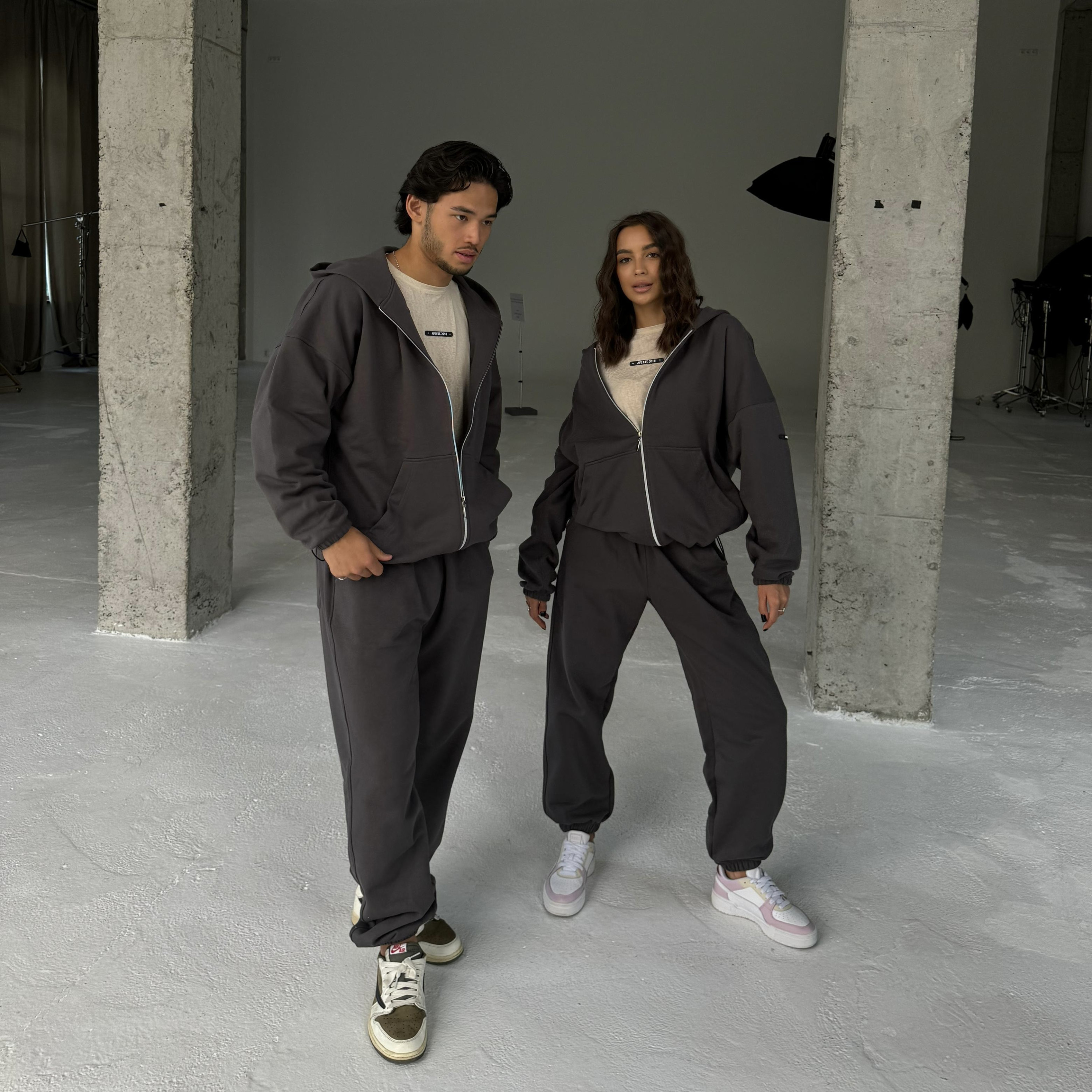 Demi-set zip “light-graphite”