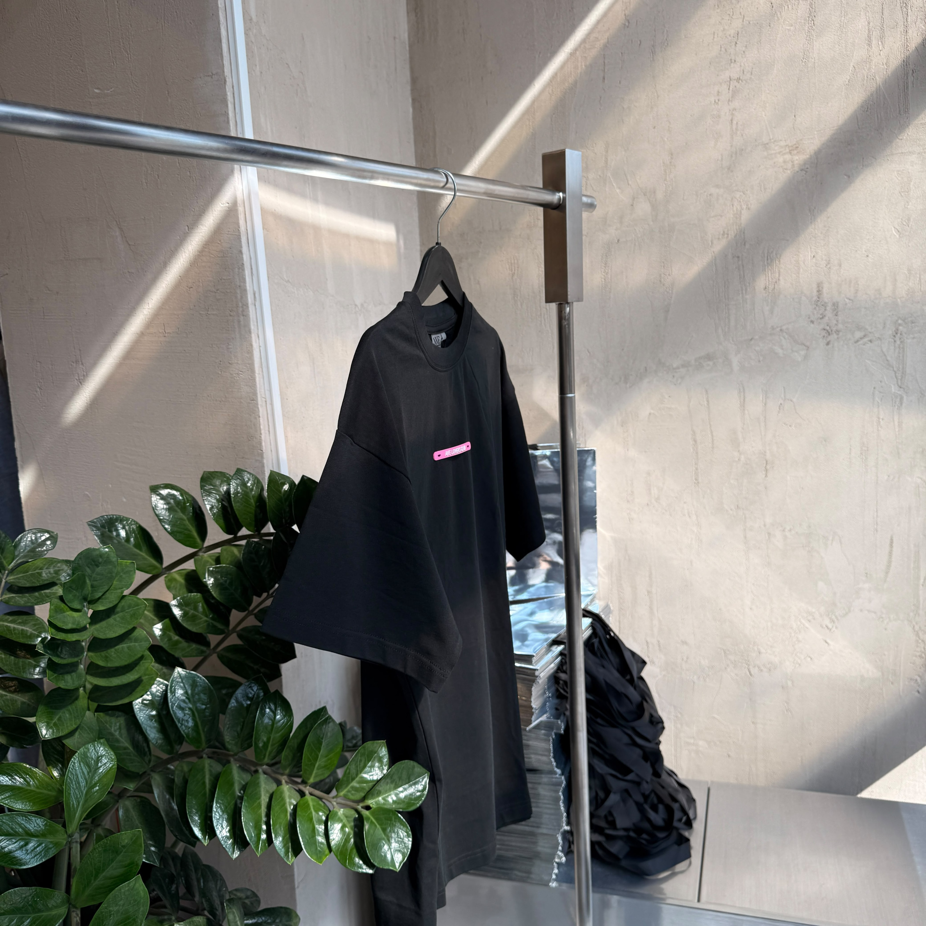 black t-shirt