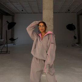 pinky moon warm zip set