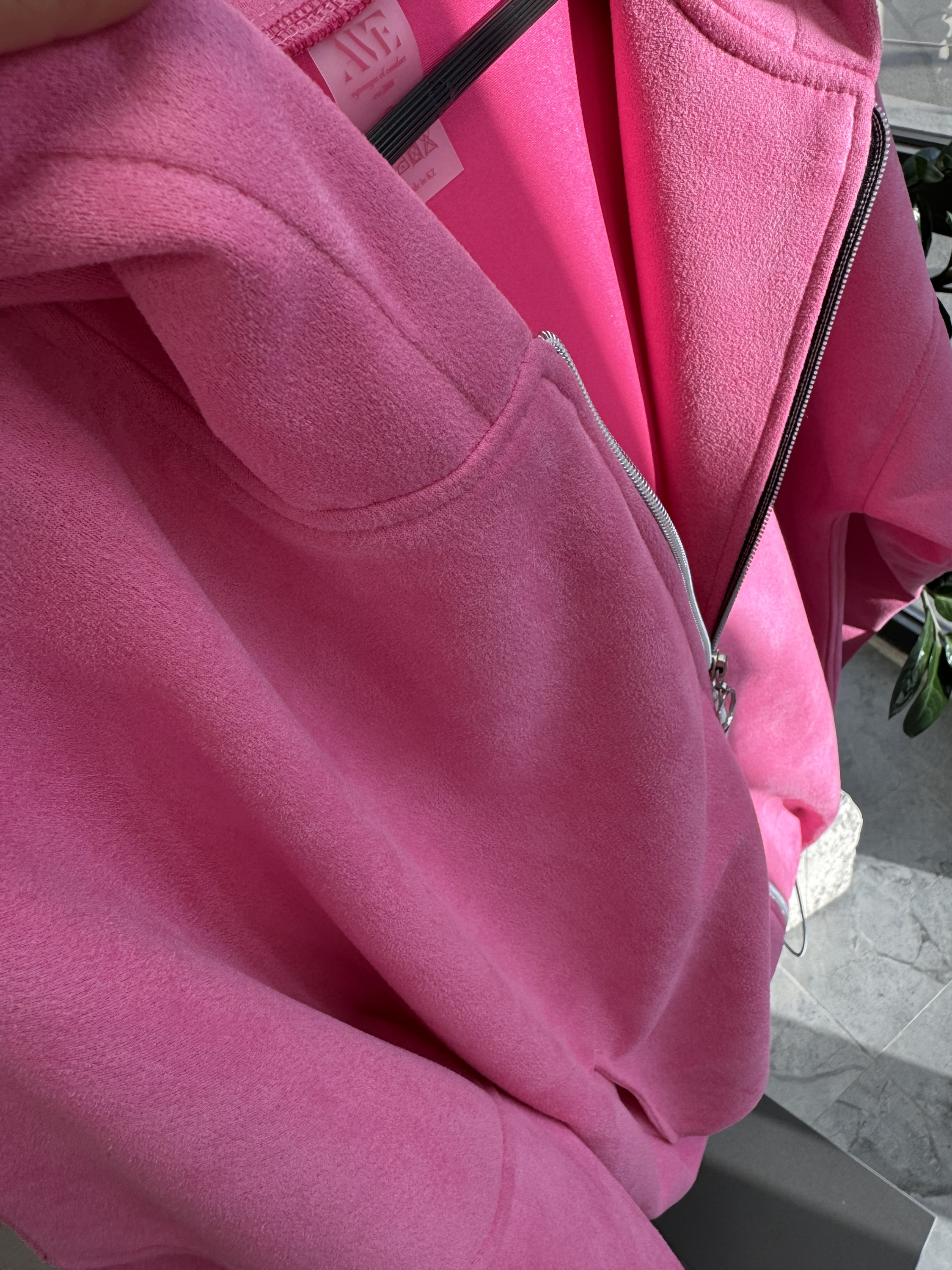 Butterfly pink zip hoodie