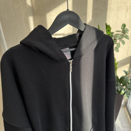 Demi-zip hoodie “black”