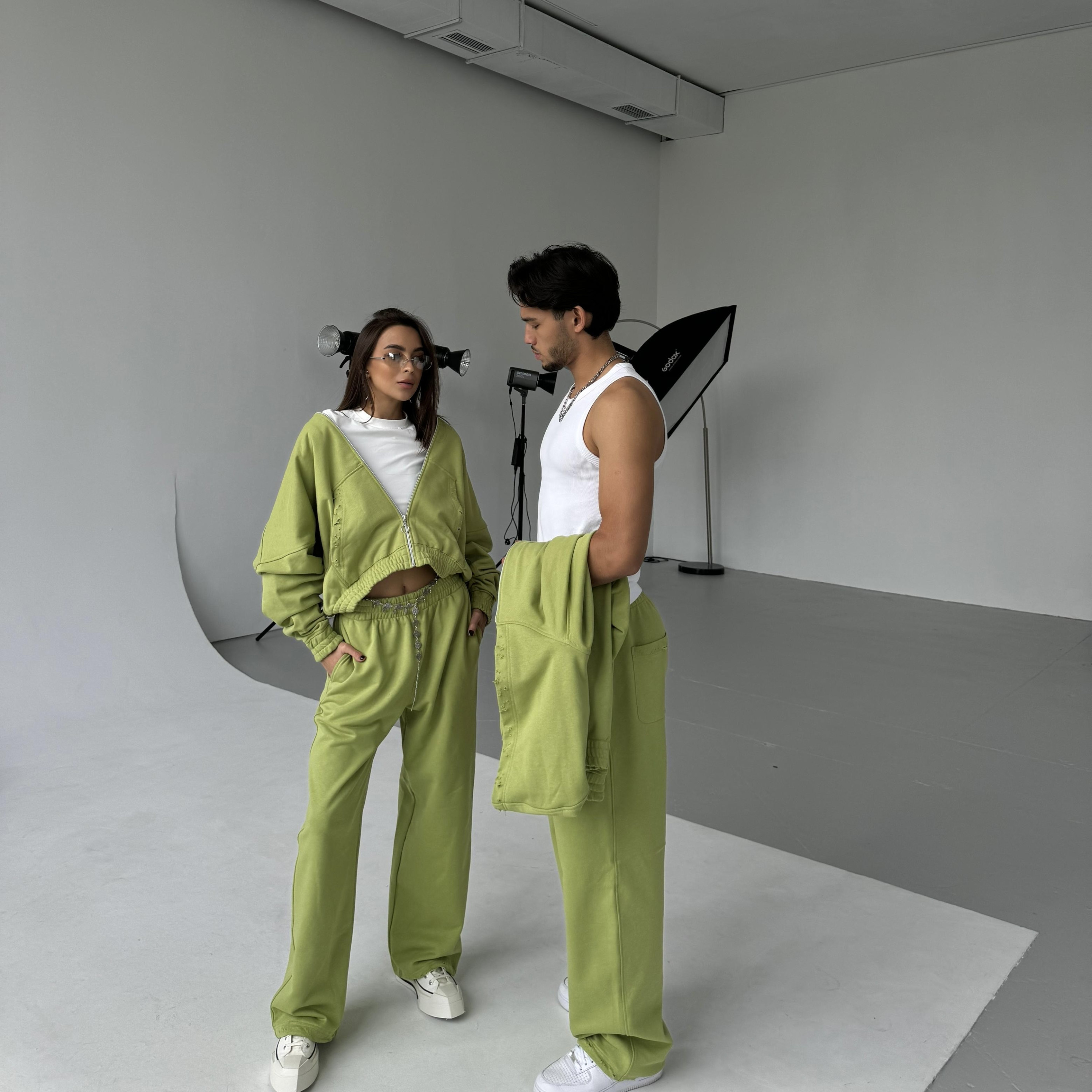 Demi-set zip “green vintage”