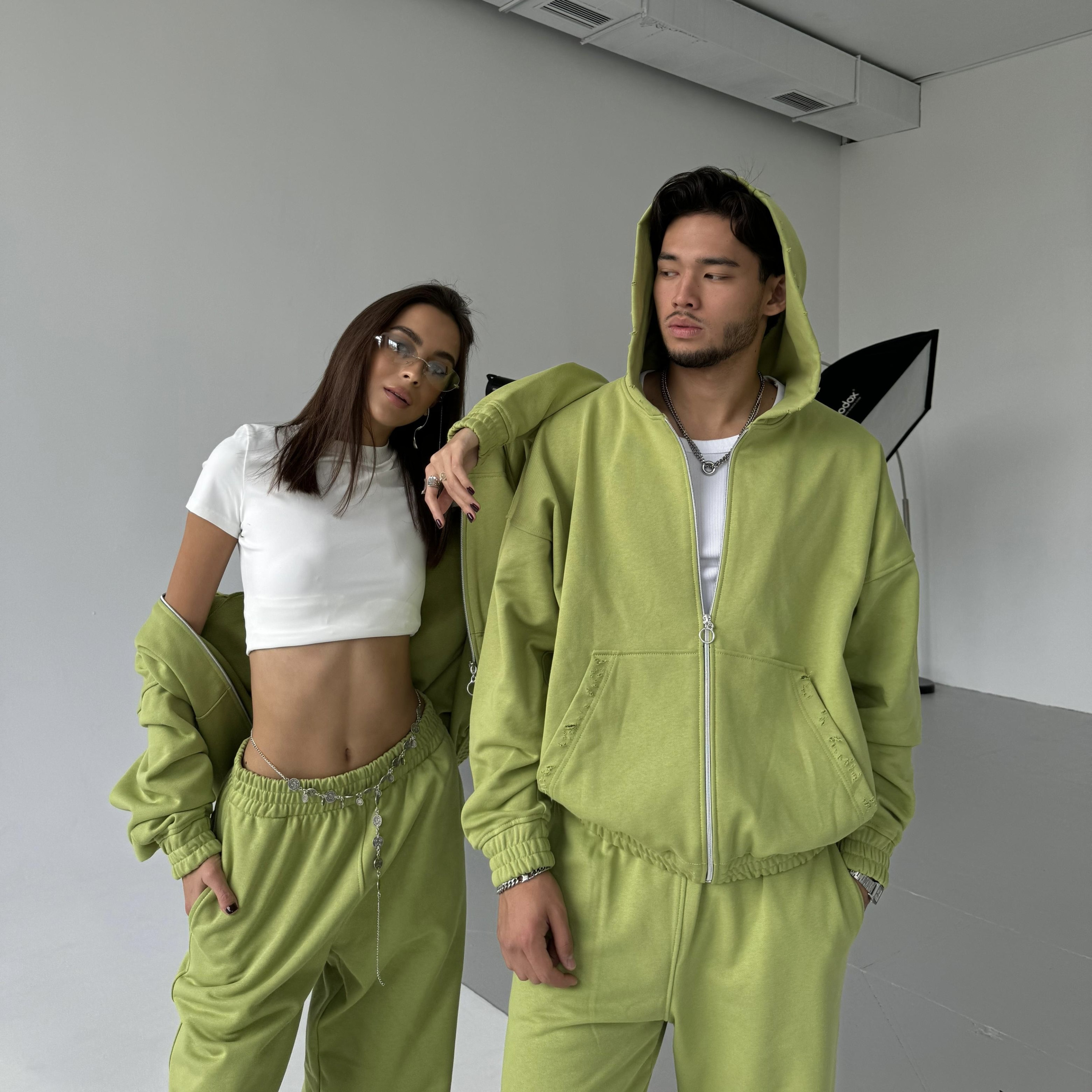 Demi-set zip “green vintage”