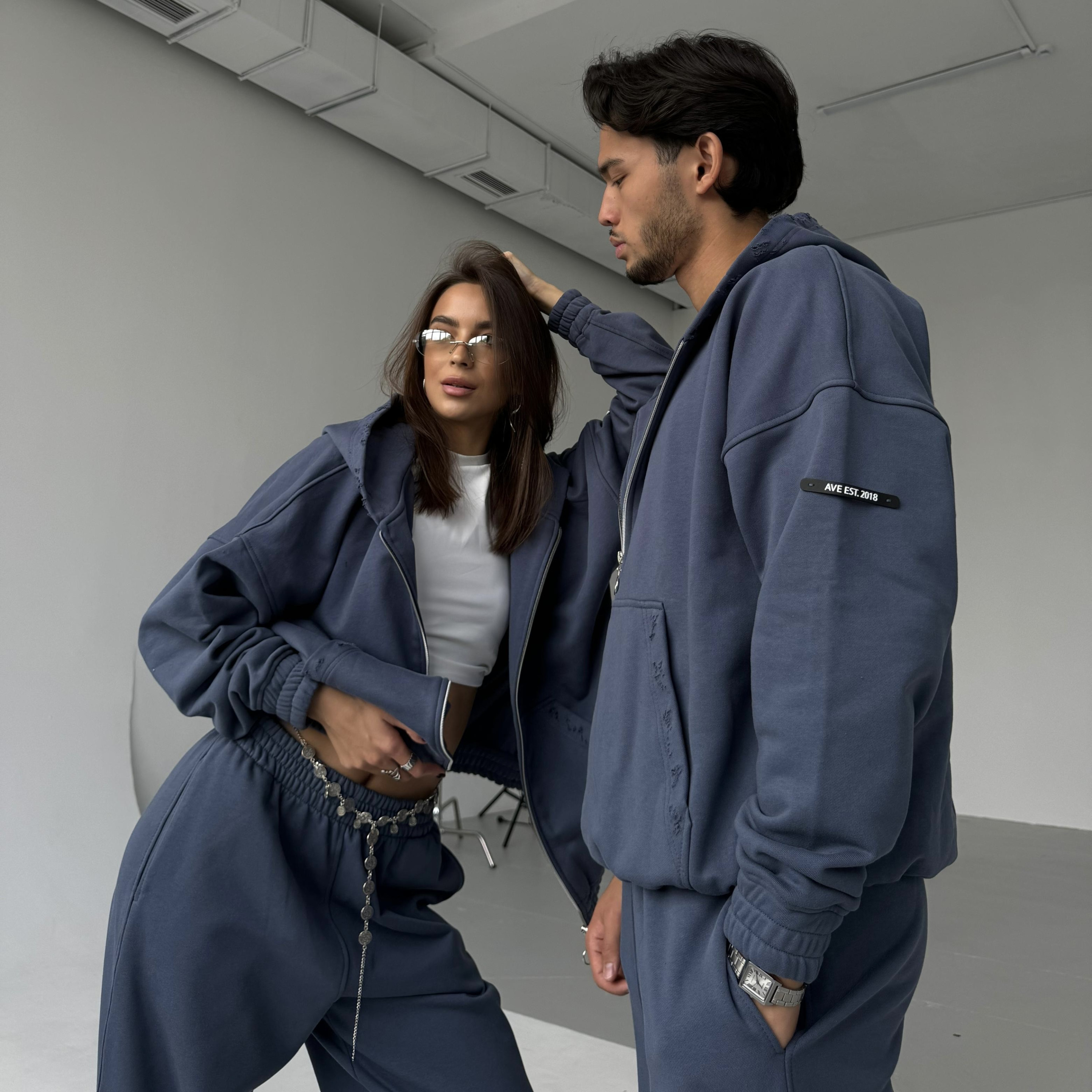 Demi-set zip “indigo vintage”