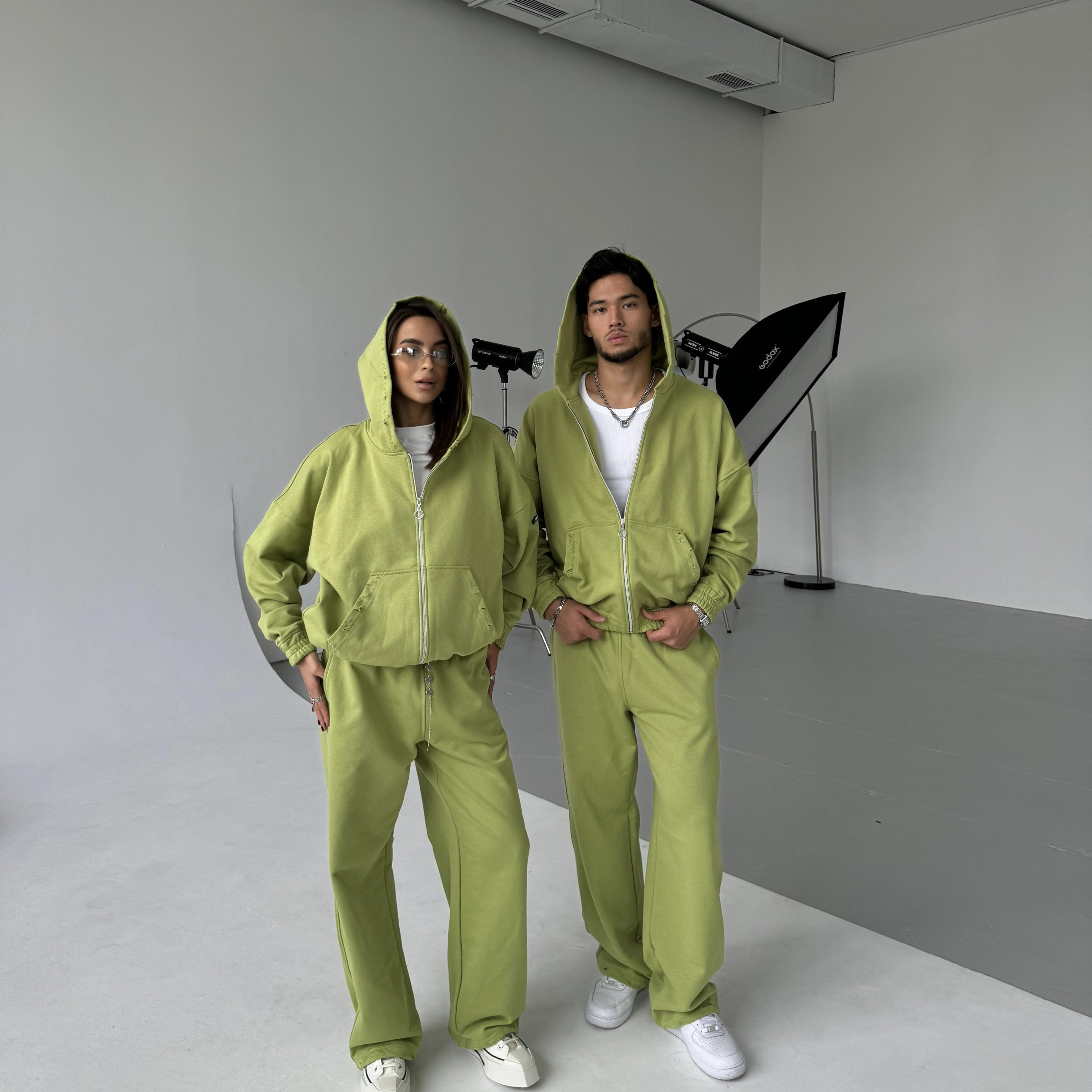 Demi-set zip “green vintage”