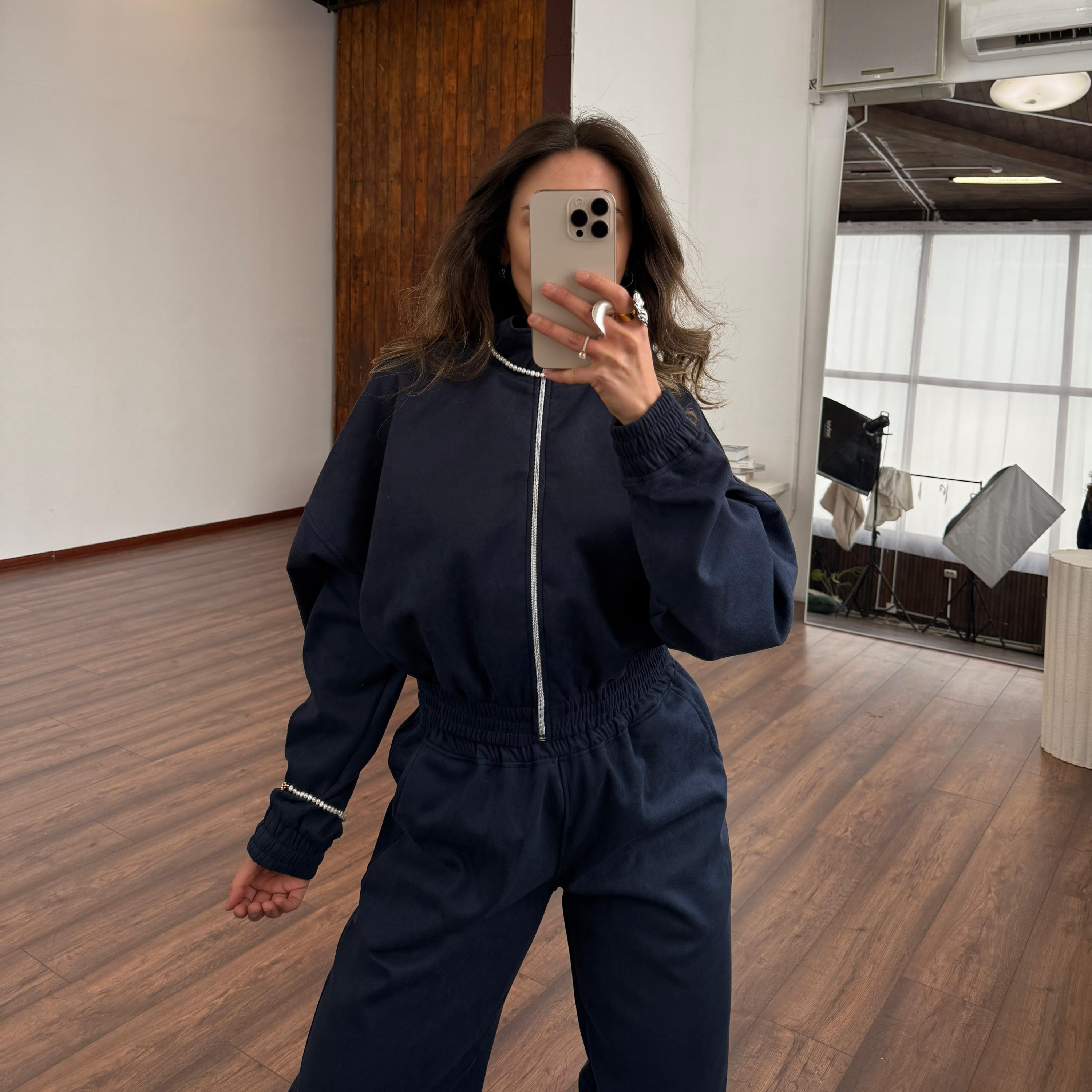 gold blue velour set