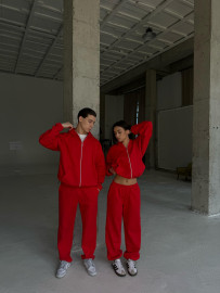 Demi-set zip “gold red”