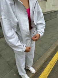 Demi-set zip hoodie “melange”