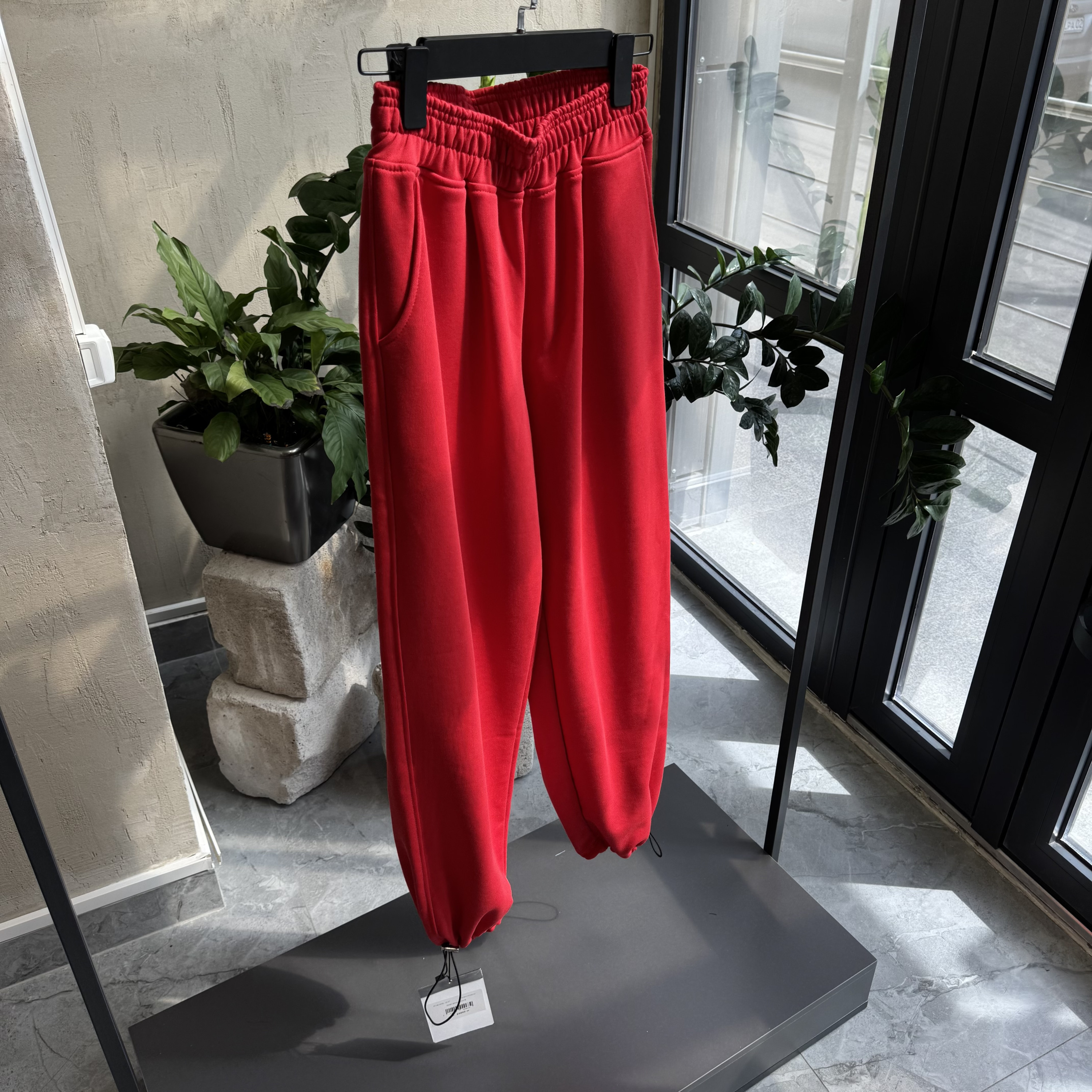 Gold red joggers